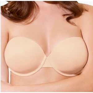 Panache Womens Bra Size 38F Beige Porcelain‎ 3370 Strapless Molded Convertible